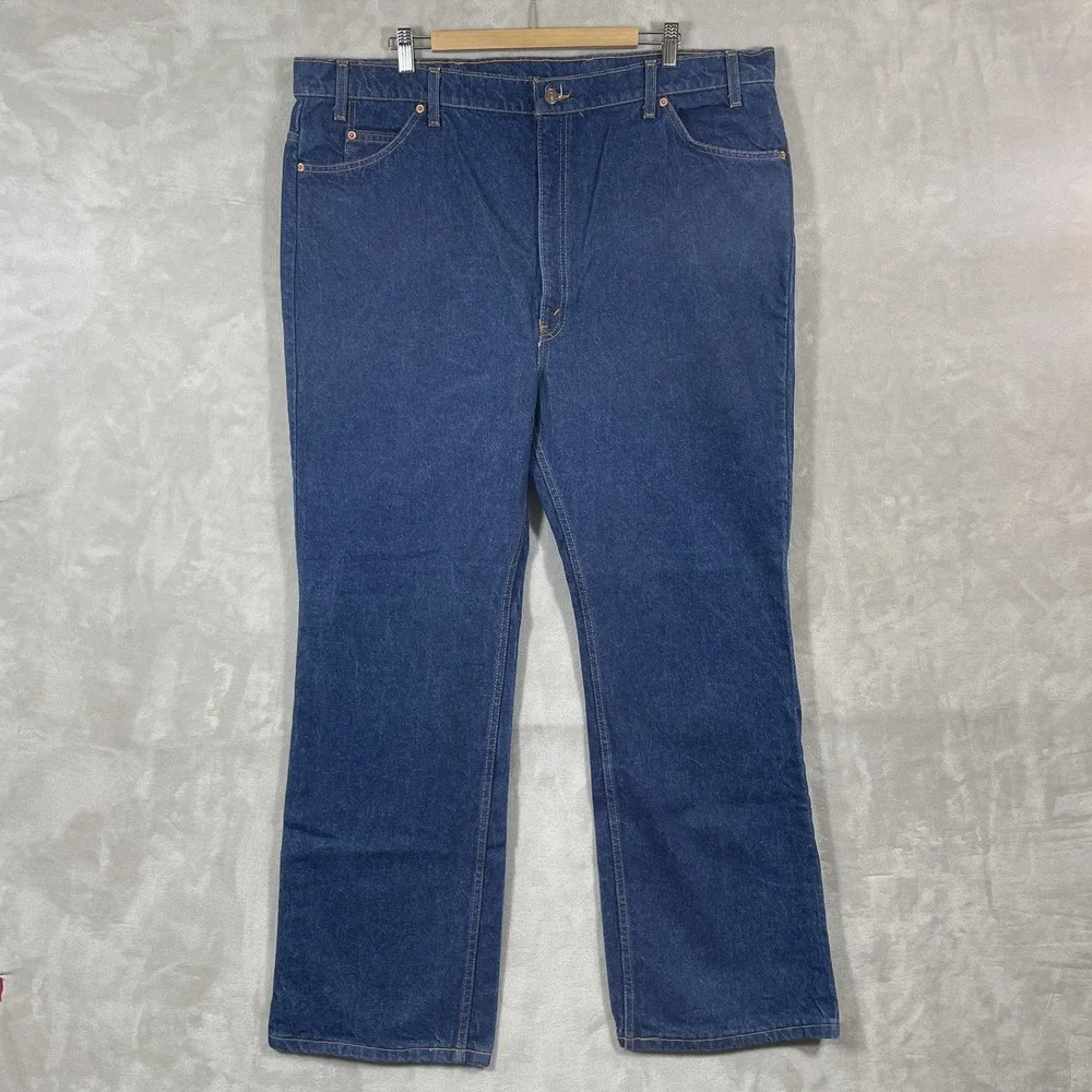 Vtg Levis Orange Tab 517 Jeans Mens 46x32 (fit 44x32) Bootcut USA 90s DARK Wash